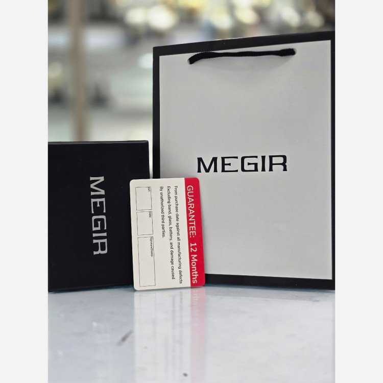 ساعت مچی مردانه مگیر MEGIR کرنوگراف نقره رزگلد