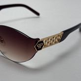 عینک آفتابی فیلیپ پلین Philip Plein مدل Luxury Shield فریم لس قهوه ای - لنز UV400