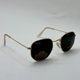 عینک ریبن هگزونال شیشه سنگ مشکی فریم طلایی به همراه پک کامل ریبن کد Rayban RB 3548