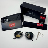 عینک ریبن هگزونال شیشه سنگ تمام مشکی به همراه پک کامل ریبن کد Rayban RB 3548