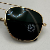 عینک آفتابی خلبانی رندولف شیشه سنگ آنتی رفلکس مشکی فریم طلایی فول پک RANDOLPH AVIATOR RE 58 24K GOLD