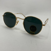 عینک آفتابی ریبن rayban گرد مشکی طلایی شیشه سنگ RB 3447