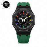 ساعت جیشاک طرح AP قاب فلزی کهکشانی موتور ژاپن مونتاژ تایلند یک سال گارانتی g-shock