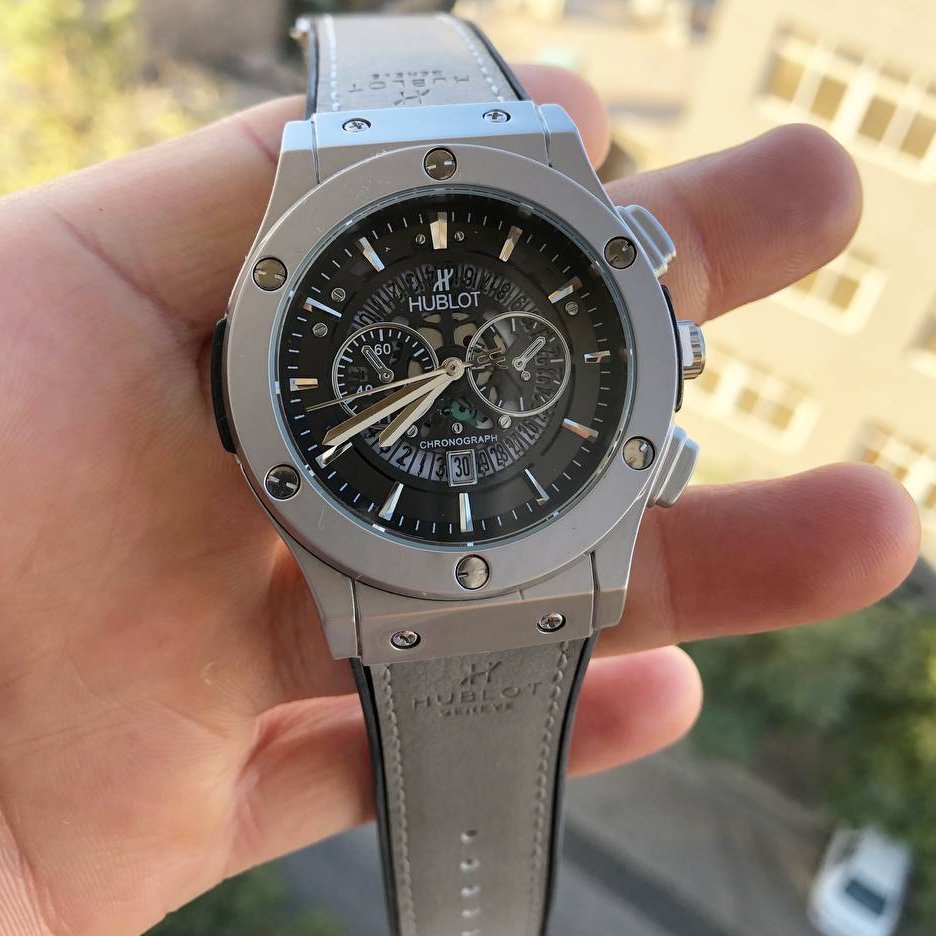 ساعت هابلوت Hublot  کیفیت عالی رنگ طوسی پرفروش