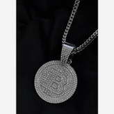 گردنبند بیت کوین فول نگین،پلاک بیت کوین،رولباسی بیت کوین