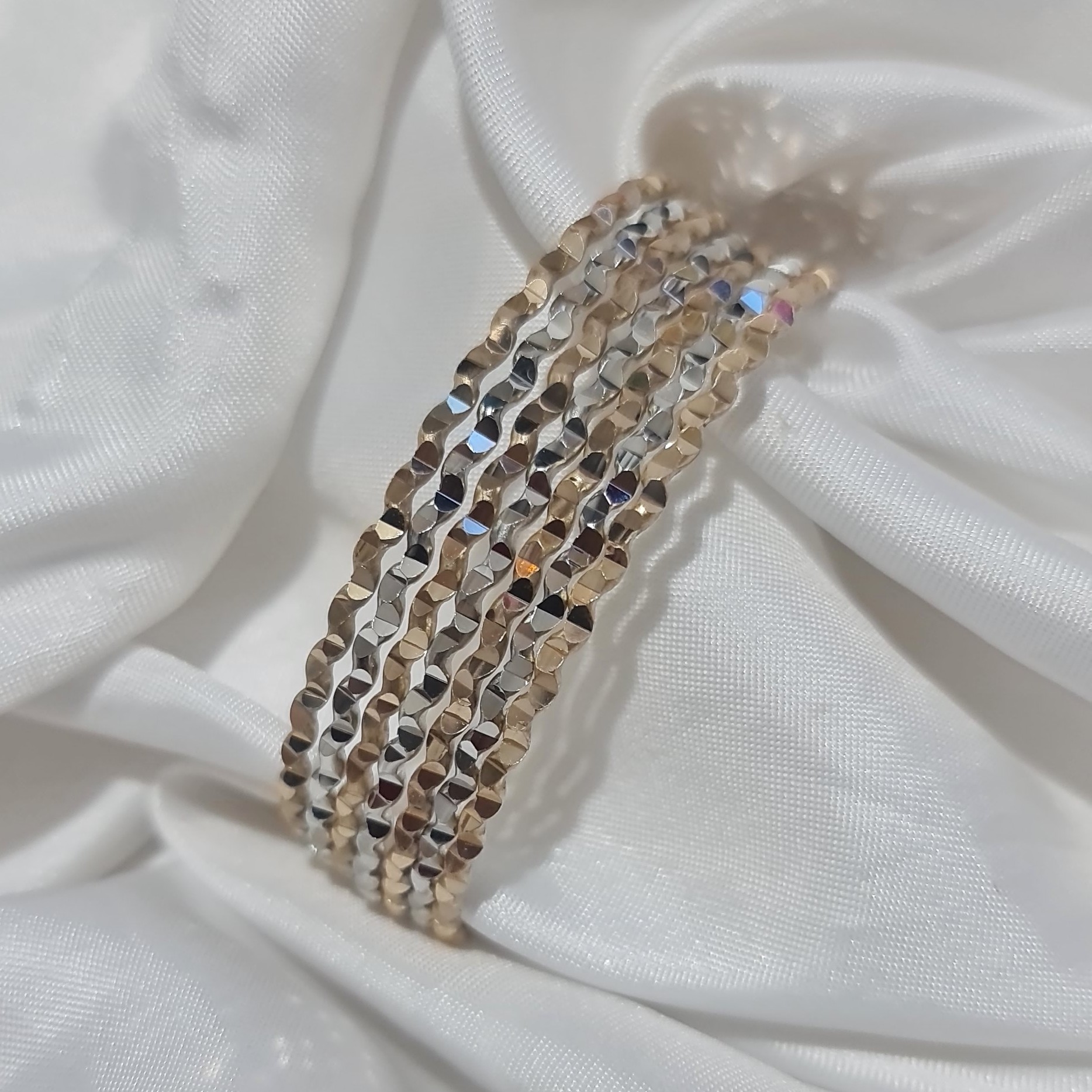 النگو طلاروس 7تایی زنانه دورنگ،النگو زنانه 7عددی
