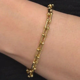 دستبند یونیسکس زنانه و مردانه آبکاری نقره تیفانی tiffany طرح طلا رنگ ثابت کد agy (پس کرایه)