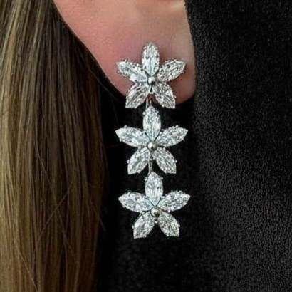 گوشواره های زنانه مینیمال در طرح دم وال نگین کاری شده رنگ کاملا ثابت کد ztj (پس کرایه)