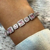 دستبند زنانه جواهری رنگی نگین کاری شده رنگ کاملا ثابت کد zsm (پس کرایه)