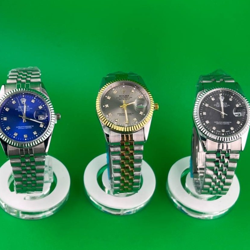 ساعت و دستبند  رولکس Rolex مردانه استیل، تاریخ دار و  دارای عقربه دید در شب رنگ ثابت کد zki (پس کرایه)