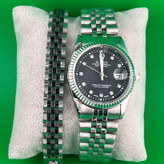 ساعت و دستبند رولکس Rolex مردانه استیل، تاریخ دار و دارای عقربه دید در شب رنگ ثابت کد zki (پس کرایه)