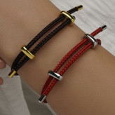 دستبند چرمی قفل استیل زنانه در تنوع رنگ رنگ کاملا ثابت کد bn (پس کرایه)