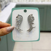 گوشواره ایرکاف نگین جواهری طرح تاج رنگ کاملا ثابت کد gy (پس کرایه) (پس کرایه)
