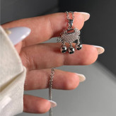 گردنبند و آویز پلاک استیل زنانه طرح ابر گوی باران آویز رنگ ثابت کد tk (پس کرایه)
