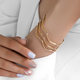 پک النگوی سه عددی استیل زنانه طرح موج آینه ای رنگ ثابت کد tj (پس کرایه)