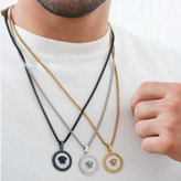 گردنبند و آویز پلاک استیل مردانه طرح ورساچ Versace تنوع طرح رنگ ثابت کد sm (پس کرایه)