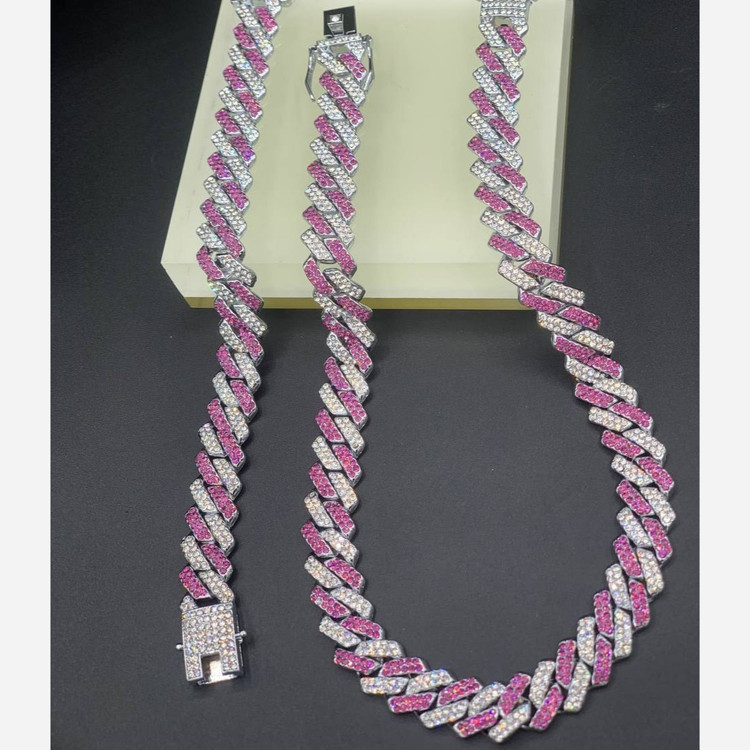 ست گردنبند و دستبند طرح جواهری طرح کارتیر فول نگین CHAIN تنوع رنگ رنگ ثابت کد el (پس کرایه)