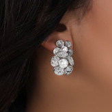 گوشواره آبکاری نقره زنانه طرح دوگل وسط مروارید رنگ ثابت کد tj (پس کرایه)