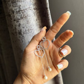 گوشواره طرح جواهری طرح ستاره نگین مروارید آویز تنوع طرح رنگ ثابت کد sm (پس کرایه)