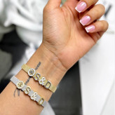 دستبند آبکاری نقره زنانه حصیری قفل مگنتی پاندورا طرح قلب و خرگوش نگین تنوع طرح رنگ ثابت کد sm (پس کرایه)