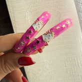 دستبند النگویی و بنگل میناکاری دخترانه طرح گربه کیتی سرخابی در دو سایز رنگ ثابت کد sm