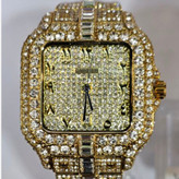 ساعت مچی زنانه کارتیر cartier فول نگین مخراج کاری تاریخ دار تنوع طرح رنگ ثابت کد vn