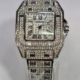 ساعت مچی زنانه کارتیر cartier فول نگین مخراج کاری تاریخ دار تنوع طرح رنگ ثابت کد vn