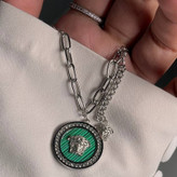 گردنبند و آویز پلاک استیل طرح قلبی ورساچ VERSACE تنوع طرح رنگ ثابت