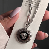 گردنبند و آویز پلاک استیل طرح قلبی ورساچ VERSACE تنوع طرح رنگ ثابت