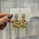 گوشواره فشن زنانه و دخترانه مینیمال دفرمه طرح برگ آویز رنگ ثابت تنوع مدل کدgy