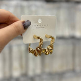 گوشواره فشن زنانه و دخترانه مینیمال دفرمه طرح حلزونی مارپیچ رنگ ثابت تنوع مدل کدgy