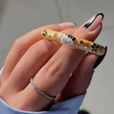 دستبند بنگل میناکاری شده بچه گانه و دخترانه مدل النگویی قفلی طرح کیتی(گربه) و گل رنگ ثابت تنوع مدل
