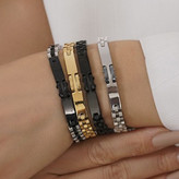 دستبند استیل طرح رولکس rolex بند ساعتی در سه رنگ درجه یک رنگ ثابت کد mp