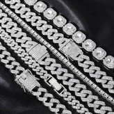 ست کارتیر فول نگین گردنبند و دستبند طرح چین فول chain در تنوع رنگ بالا درجه یک رنگ ثابت کد ki