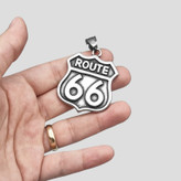 گردنبند و پلاک آویز استیل Route 66 رنگ ثابت کد ar