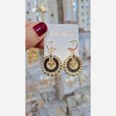 گوشواره ورساچه طرح طلا سیاه قلم رنگ ثابت