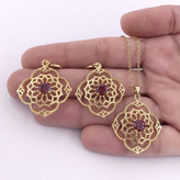 نیم ست جواهری استیل رنگ ثابت L200573