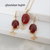 نیمست عقیق طرح طلا و فوق العاده شیک و مجلسی و آبکاری طلا شده