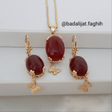 نیمست عقیق طرح طلا و فوق العاده شیک و مجلسی و آبکاری طلا شده
