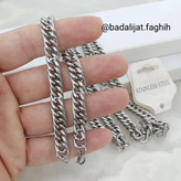 سرویس زنجیر مردونه استیل بسیار با کیفیت و کاملا رنگ ثابت با آبکاری طلا سفید