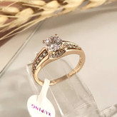 انگشتر زنانه و دخترانه تک نگین رنگ ثابت مارک ژوپینگ xuping طرح طلا ارسال رایگان