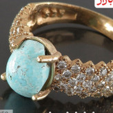 انگشتر زنانه طلا روس نگین فیروزه رکاب پرنس