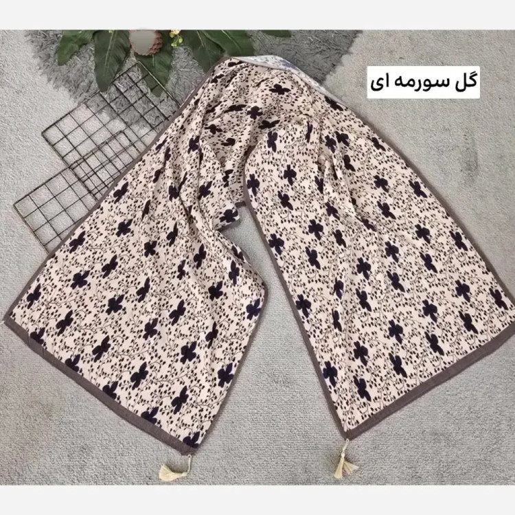 شال زنانه برشکا طرح گل گلی پلیسه قواره بزرگ ابعاد 175 در 75 سانتی متر