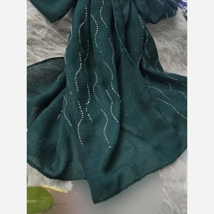 شال زنانه کریشه درختی نگیندار مجلسی قواره 180 در 60 سانتیمتر