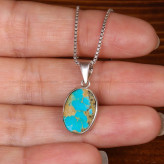 گردنبند فیروزه زنانه کد 33159