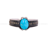 انگشتر فیروزه شجری مردانه کد 6333