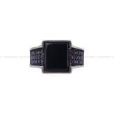 انگشتر عقیق مشکی مردانه کد 6777