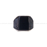 انگشتر عقیق مشکی مردانه کد 6802