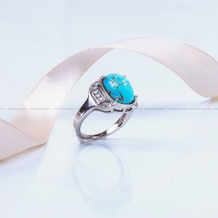 انگشتر فیروزه شجری زنانه کد 9428