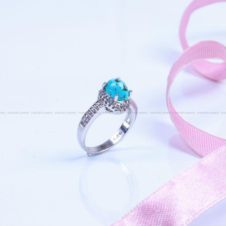 انگشتر فیروزه شجری زنانه کد 9435